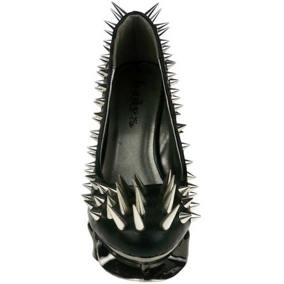Hades ZETTA Spiked Black Pump Metallic Spinal 5" Heel 6-7-8-9-10-11 M/B Width - Picture 7 of 15